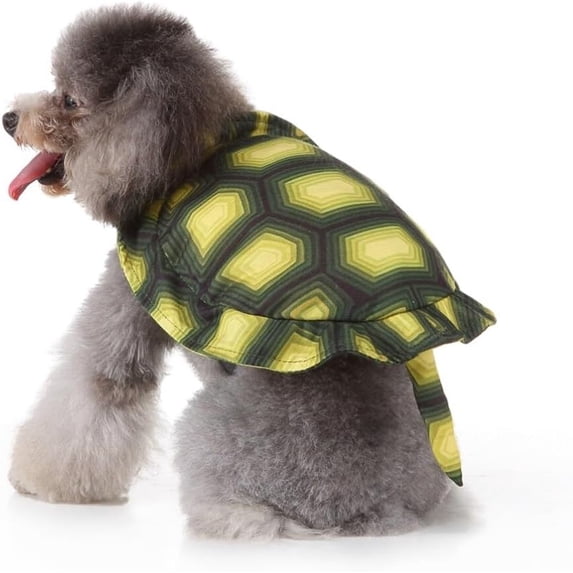 Funny Dog Turtle Shell Costume Creative Tortoise Cosplay Pet Apparel Comfortable Polyester Puppy Outfit for Halloween Party Holiday Photo Booth Festive Dress‑up (L)
