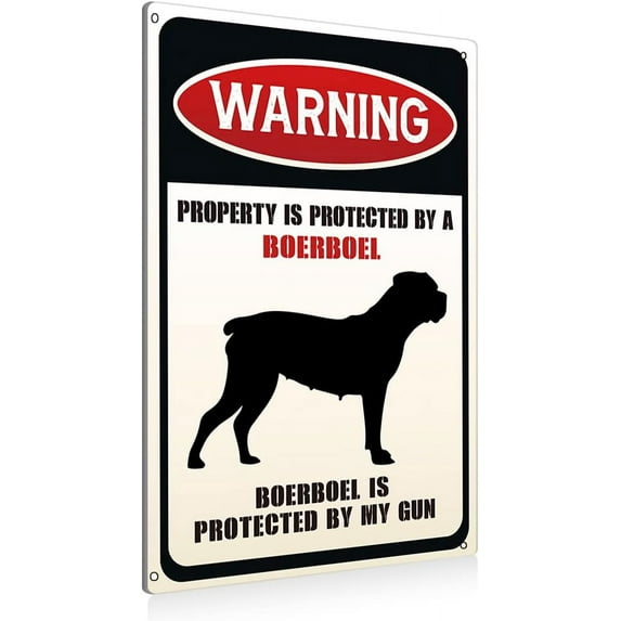Funny Dog Warning Metal Tin Signs Wall Art Decor Property is Protected By a Labrador Retriever Sign for Home Decor Gifts to Indoor and Outdoor Use - 8x12 Inch