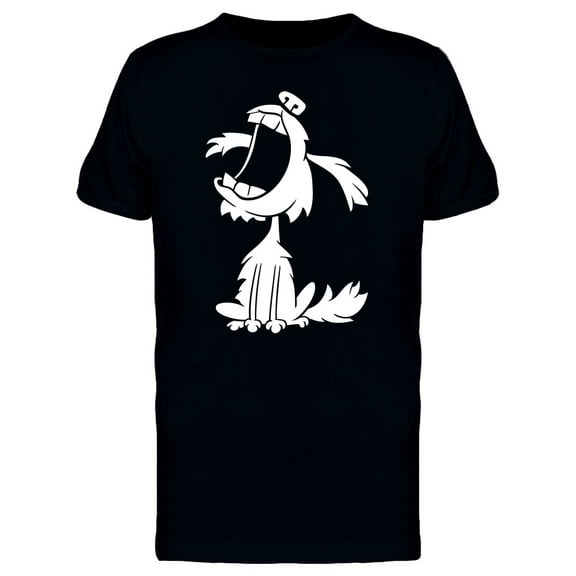 Funny Dog Yawning Cartoon T-Shirt Men -Image by Shutterstock, Male Small