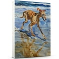thumbnail image 1 of Funny Dog on Beach Canvas Wall Art, Azawakh Dog Picture Ocean Artwork for Bathroom Bedroom Living Room, Art Decor 8x12 Inches, 1 of 6
