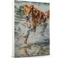 thumbnail image 1 of Funny Dog on Beach Canvas Wall Art, Borzoi Dog Picture Ocean Artwork for Bathroom Bedroom Living Room, Art Decor 8x12 Inches, 1 of 6