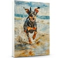 thumbnail image 1 of Funny Dog on Beach Canvas Wall Art, Manchester Terrier Dog Picture Ocean Artwork for Bathroom Bedroom Living Room, Art Decor 8x12 Inches, 1 of 6
