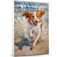 thumbnail image 1 of Funny Dog on Beach Canvas Wall Art, Nederlandse Kooikerhondje Dog Picture Ocean Artwork for Bathroom Bedroom Living Room, Art Decor 8x12 Inches, 1 of 6