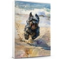 thumbnail image 1 of Funny Dog on Beach Canvas Wall Art, Skye Terrier Dog Picture Ocean Artwork for Bathroom Bedroom Living Room, Art Decor 8x12 Inches, 1 of 6