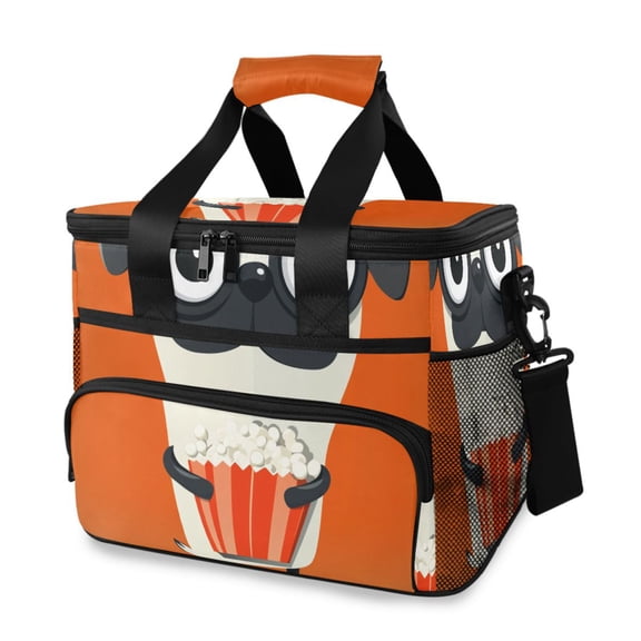 Funny Dog with Popcorn Insulated Lunch Bag 15L Cooler Box for Women Men Work Camping Beach Travel
