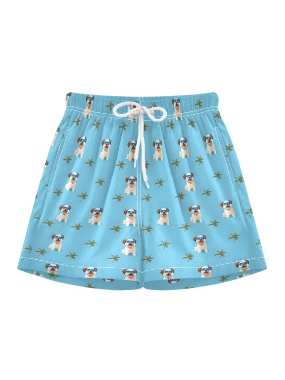 Funny Dogs Swim Trunks Quick Drying Bathing Suit Summer Shorts Swimwear