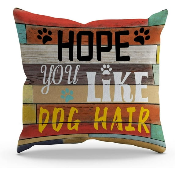 Funny Dogs Welcome People Tolerated Throw Pillow Cover Pillowcase Dog Theme 18x18 Inch Decor for Sofa Bed Couch,Gifts for Housewarming,Dog Lovers Dog Owners Dog Mom Gifts