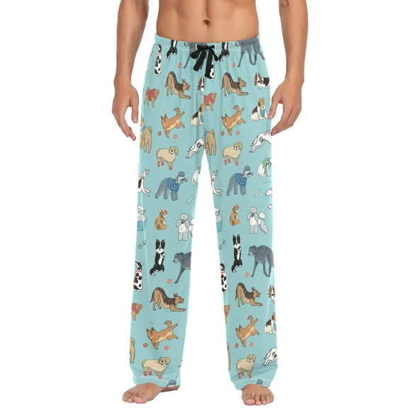 Funny Dogs joogoo Men's Pajama Pants Cotton Long Sleepwear Lounge Pants L