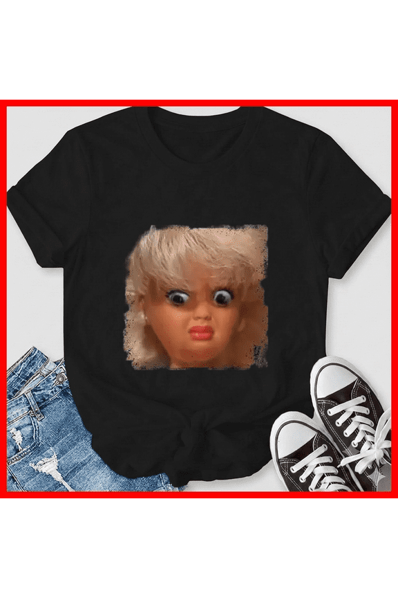 Funny Doll Face Meme Soccer Referee Sarcastic Humorous Tee Unisex T-Shirt, up to size 5XL