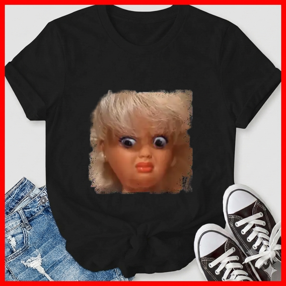Funny Doll Face Meme Soccer Referee Sarcastic Humorous Tee Unisex T-Shirt, up to size 5XL