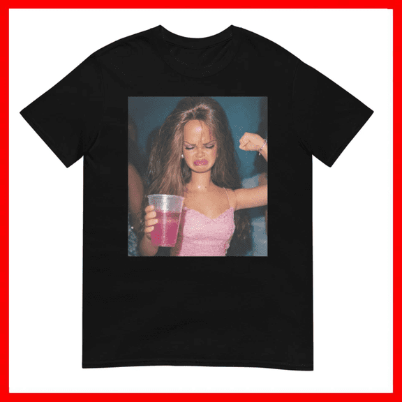Funny Doll Face Sarcastic Drinking Meme Unisex T-Shirt Size S-5XL