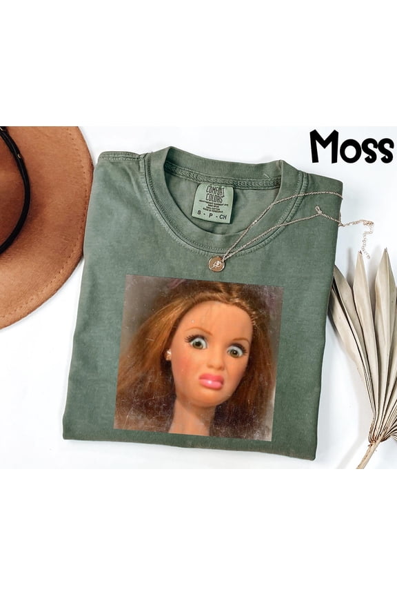 Funny Doll Face TShirt with Judging Expression Meme Aesthetic Tee WTF Look Shirt Sarcastic