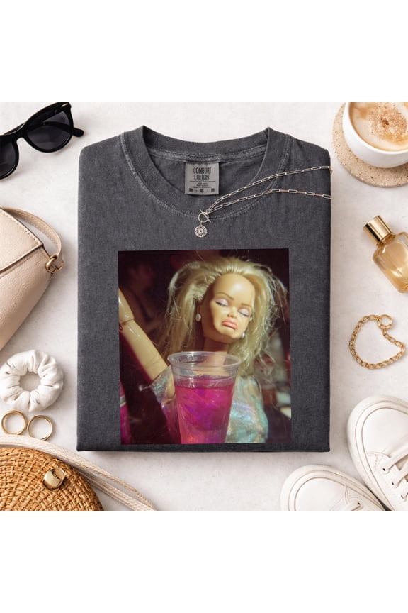 Funny Doll Girl Party Graphic Tee, Meme Vintage Shirts, Retro 90s Style, Doll Face Meme Shirt, Sassy Doll Meme Tee, Women Sarcastic T-Shirt