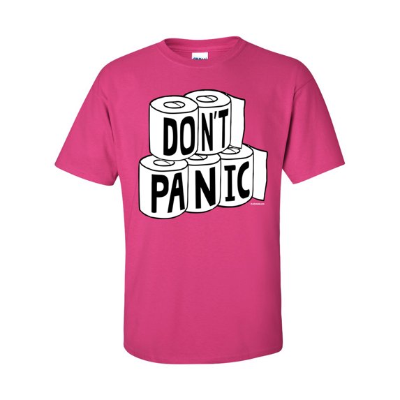 Funny Don't Panic Toilet Paper Shortage Epidemic Unisex Adult Short Sleeve T-shirt-Helconia-medium