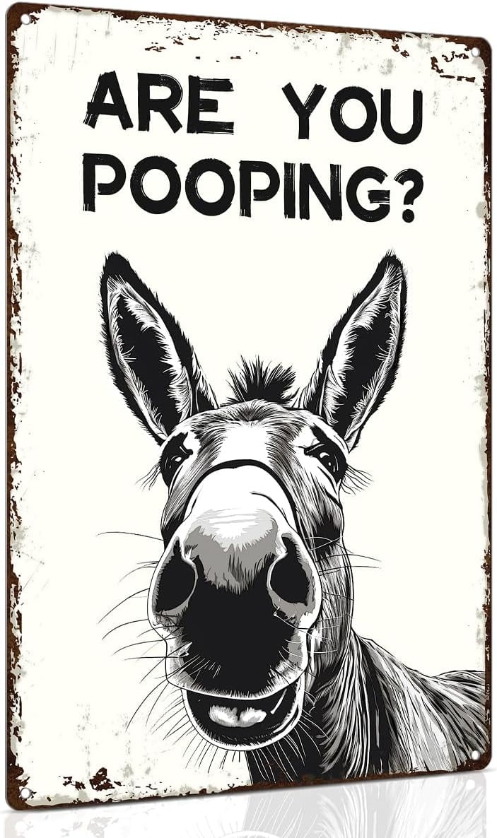 Cartel De Metal Divertido Con Texto En Inglés "Are You Pooping