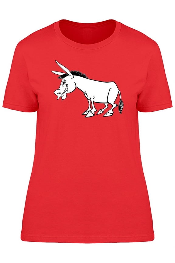 Funny Donkey Cartoon T-Shirt Women -Image by Shutterstock, Female Large