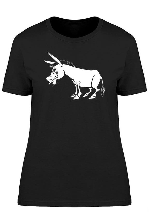 Funny Donkey Cartoon T-Shirt Women -Image by Shutterstock, Female x-Large
