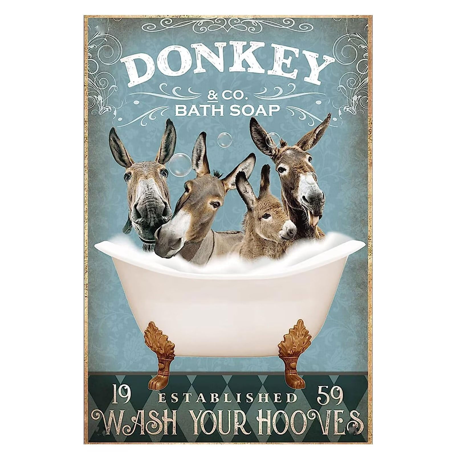 Funny Donkey Decor Donkey Lover Farm Decor Donkey Sign Wall Art Poster
