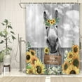 thumbnail image 1 of Funny Donkey Shower Curtains,Rustic Farmhouse Bathroom Curtains, Western Animal Vintage Sunflower Farm Floral Shower Curtain for Bathroom Decor,Waterproof Fabric Shower Curtain Set 72X72in, 1 of 5