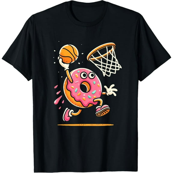 Funny Donut Dunking Basketball Food Champ Sports Donut T-Shirt