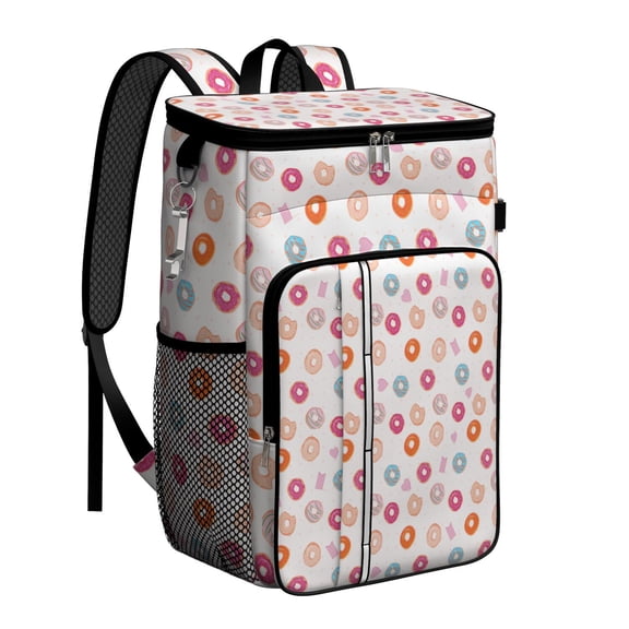 Funny Donut Insulated Cooler Backpack 20L - Leakproof Soft Cooler Bag for Camping, Beach, Picnics, Keeps Food & Drinks Cold/Hot 20 Hours