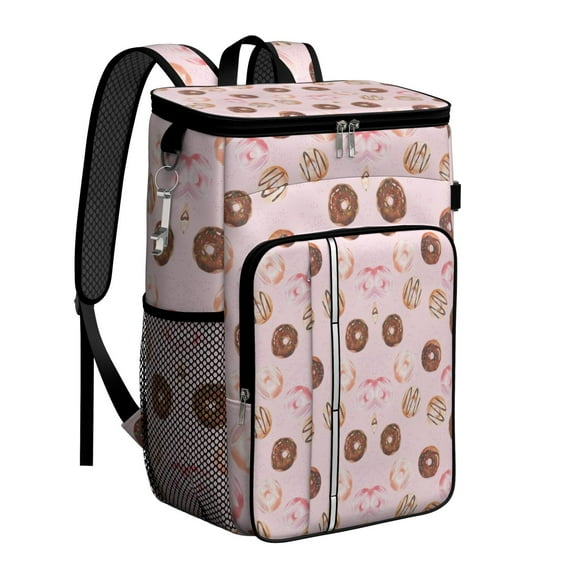 Funny Donut Insulated Cooler Backpack 20L - Leakproof Soft Cooler Bag for Camping, Beach, Picnics, Keeps Food & Drinks Cold/Hot 21 Hours