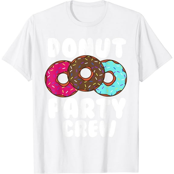 Funny Donut Party Crew Cool Doughnut Gift For Kids Men Women T-Shirt100% cotton