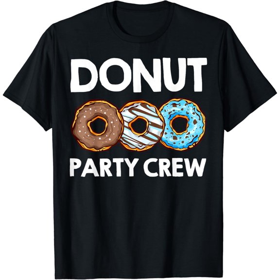 Funny Donut Party Crew Cool Doughnut Gift For Kids Men Women T-Shirt100% cotton