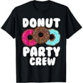 thumbnail image 1 of Funny Donut Party Crew Cool Doughnut Gift For Kids Men Women T-ShirtMen's and women's pure cotton short-sleeved shirts, 1 of 6