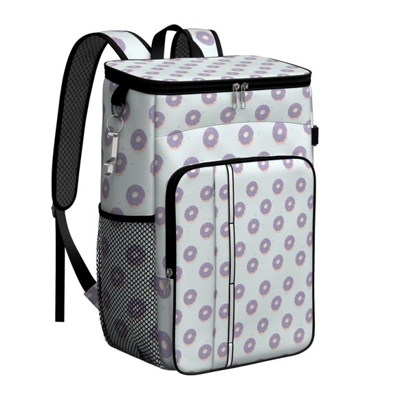 Funny Donut Pattern Backpack Cooler, Leakproof Insulated Bag for Foodies, Cake Fans, and Sweet Treats