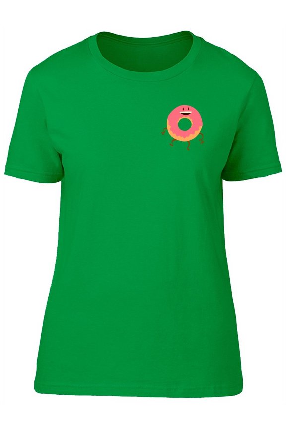 Funny Donut Smiling T-Shirt Women -Image by Shutterstock, Female Medium