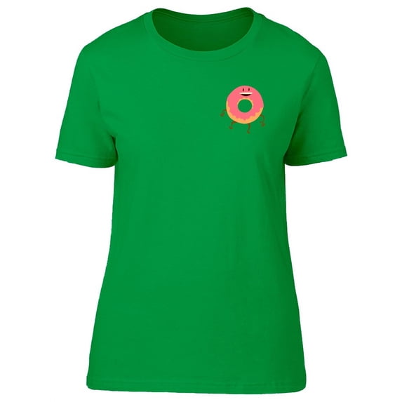 Funny Donut Smiling T-Shirt Women -Image by Shutterstock, Female x-Large