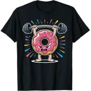 Funny Donut Weightlifting Gym Fitness Gifts for Men Women T-Shirt
