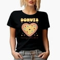 thumbnail image 1 of Funny Donuts Are My Valentine with a Heart Donut, Retro Valentine's Day Gift, Black T-Shirt, Small, 1 of 5