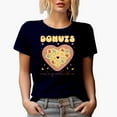 thumbnail image 1 of Funny Donuts Are My Valentine with a Heart Donut, Retro Valentine's Day Gift, Navy Blue T-Shirt, Medium, 1 of 5