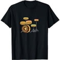 thumbnail image 1 of Funny Donuts Drum Set Drummer Music T-Shirt, 1 of 5