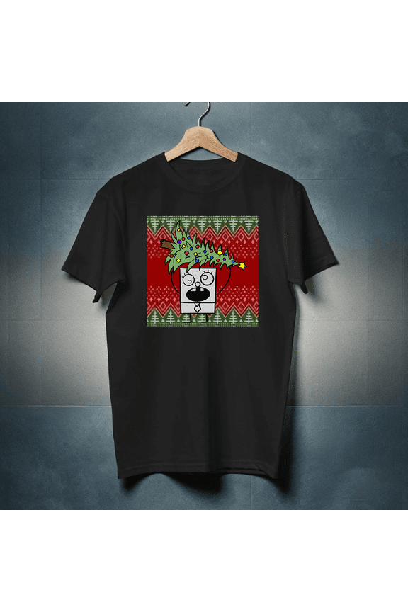 Funny Doodlebob Sweater Style Holiday Cartoon Art Unisex T-Shirt,, up to Size 5XL