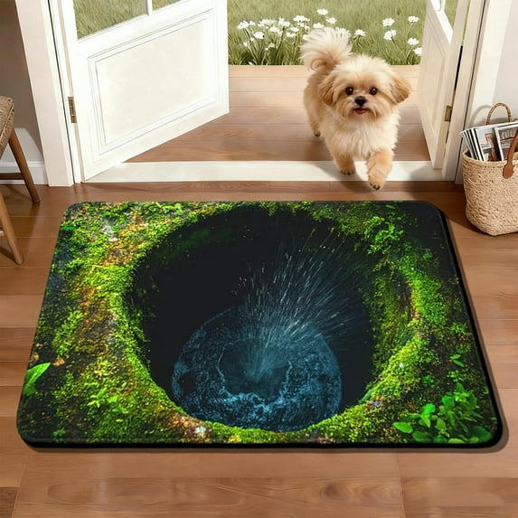 Funny Door Mat Doormat Outdoor Non-Slip Front Door Mats ,24*16 inch 3D Visual Optical Illusion Welcome Mats for Indoor for Outside Patio Floor Entry Garage Office