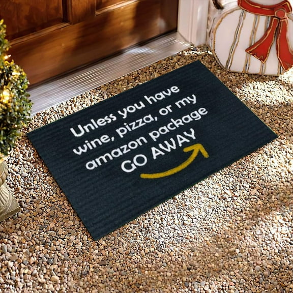 Funny Door Mats GO AWAY Outdoor Front Door Mat Welcome Doormats Inside Outside Entryway Mats Low Profile Resist Dirt Entrance Doormat