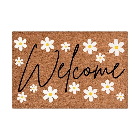 Funny Door Mats Outside Flower Ice Cream Sunny Summer Style Hello Summer Mat Welcome Mats for Outside Indoor Outdoor Rugs Inside Floor Mat Doormats for Entryway, 24x16IN
