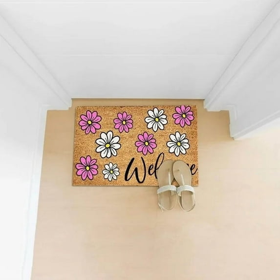 Funny Door Mats Outside Watermelon Flower Ice Cream Sunny Summer Style Hello Summer Mat Welcome Mats for Outside Indoor Outdoor Rugs Inside Floor Mat Doormats for Entryway, 24x16IN