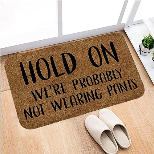Funny Doormat Outdoor Entrance Appealing Hold On We're Probably Not