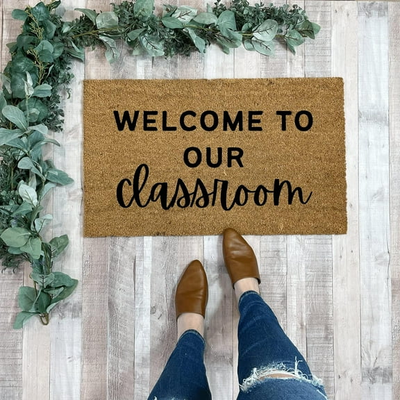 Funny Doormat Outdoor Entrance Welcome to Our Classroom Doormat Teacher Doormat for Classroom Front Door Mat Outdoor Doormats Science Classroom Decor Cute Doormat Funny Mat Cute Rugs 16x24 inch