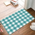 Funny Doormat Mat,Easter Plaid Teal Green,NonSlip Front Door