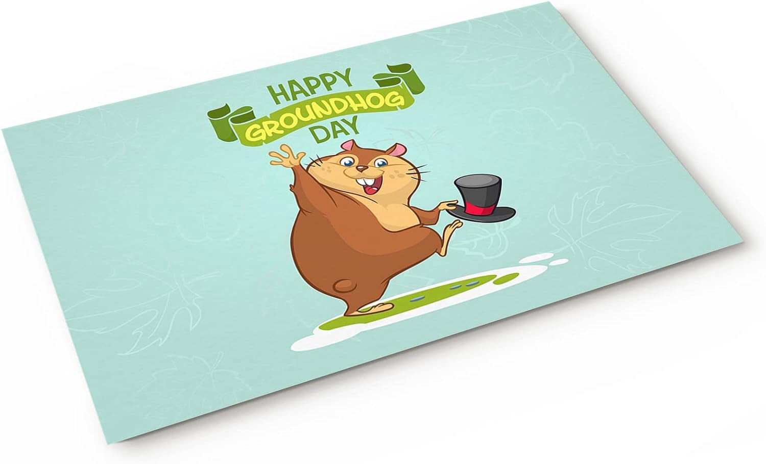 Funny Doormat Mat,Happy Groundhog Day NonSlip Front Door Mats