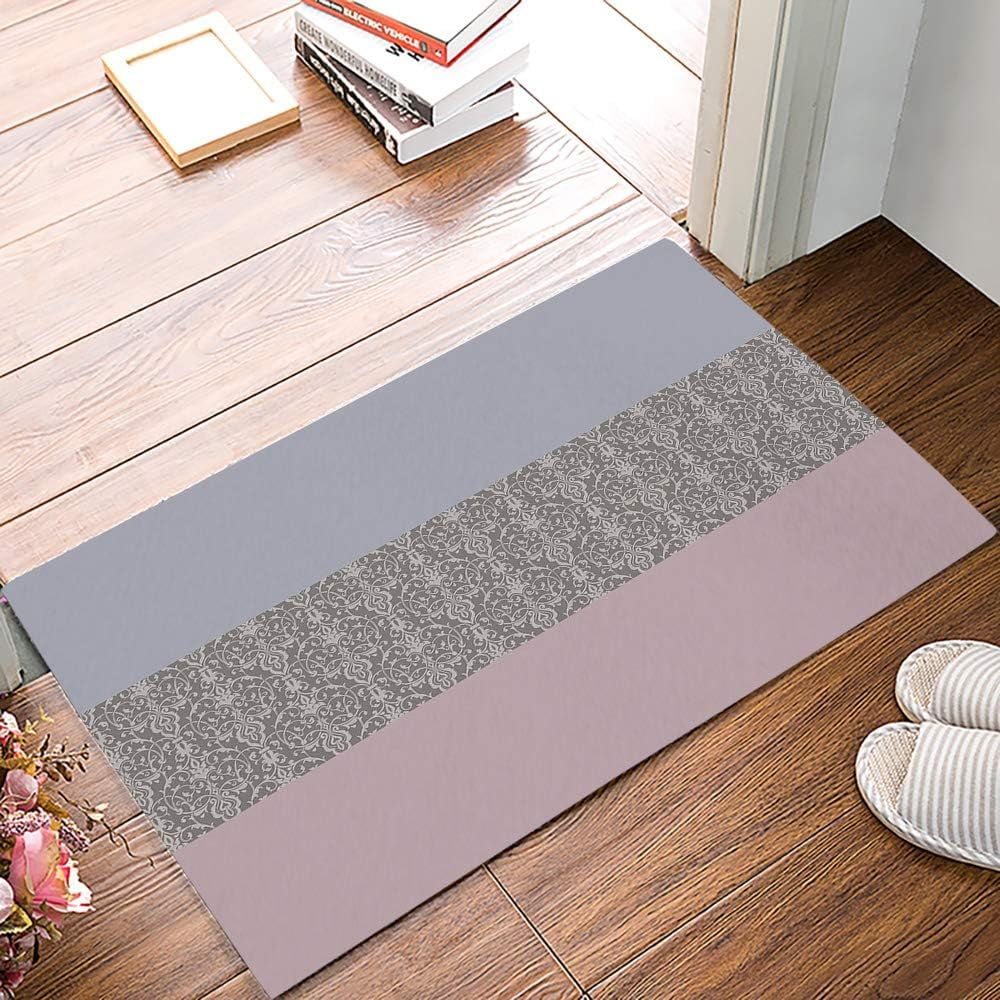 Funny Doormat Mat, Vintage Damask Floral, NonSlip Front Door