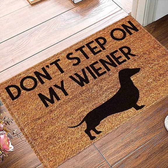 Funny Doormat Welcome Mats Crazy Dogs Don't Step On My Wiener Front Door Mat Entrance Mat Outside Entry Indoor & Outdoor Rug 15.7 X 23.6 Inch