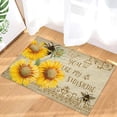 thumbnail image 1 of Funny Doormats Sunflowers for Entrance Way Wood Bee Country Theme Welcome Front Door Mat Rubber Non Slip Backing Doormat Indoor Outdoor Rug 20" x 32", 1 of 5
