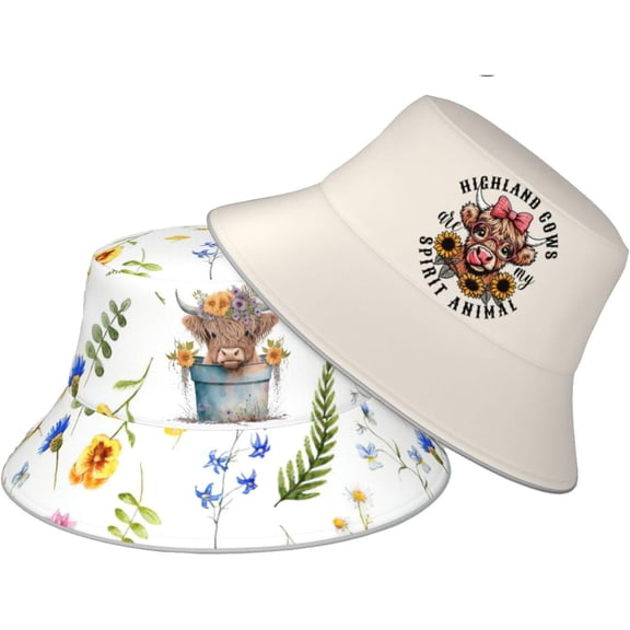 Funny Double Sided Wearing Bucket Hats for Men Women Summer Beach Fisherman Hat Cute Sun Cap Travel Outdoor Hiking