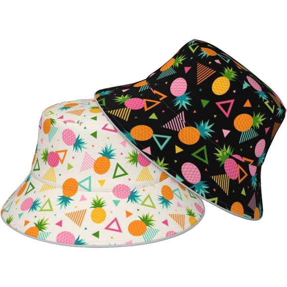 Funny Double Sided Wearing Bucket Hats for Men Women Summer Beach Fisherman Hat Cute Sun Cap Travel Outdoor Hiking